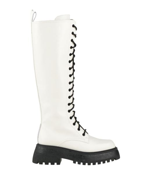 3Juin White Boot Leather