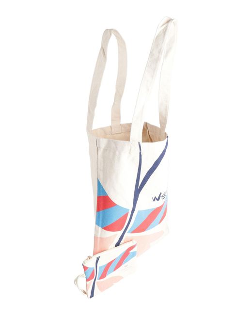 Weekend by Maxmara White Shoulder Bag Cotton, Viscose, Lyocell