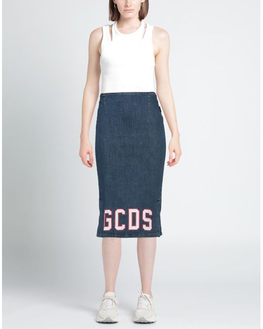 Gcds Blue Denim Skirt