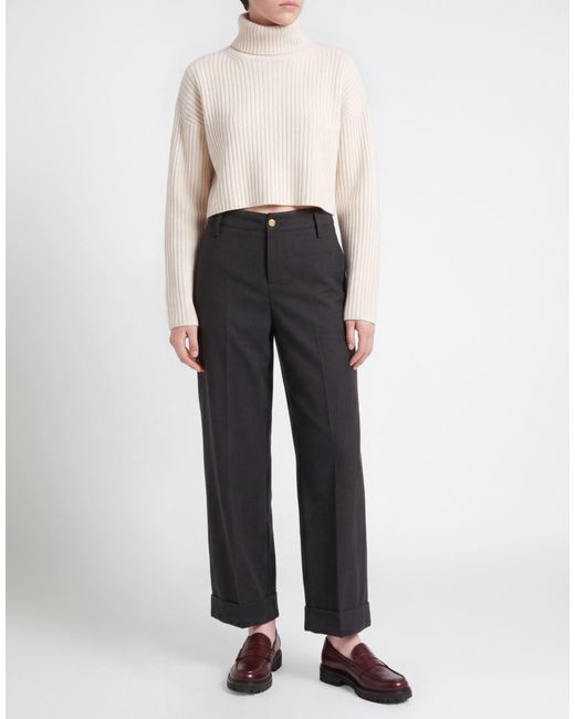 Alysi Black Pants Wool, Viscose, Polyester, Elastane