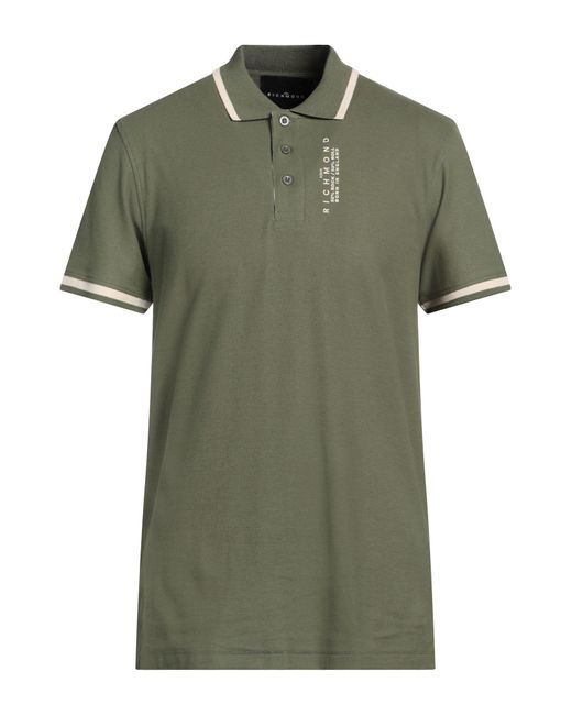 John Richmond Green Polo Shirt Cotton for men