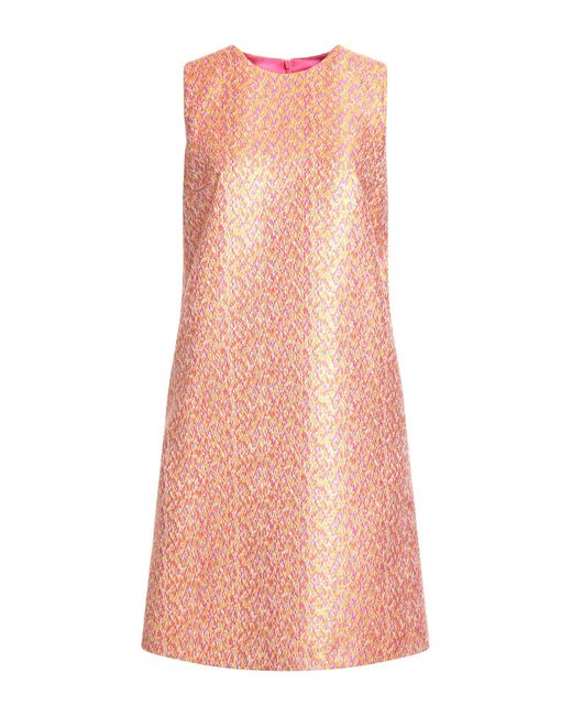 Paule Ka Pink Mini Dress Polyester, Metallic Fiber