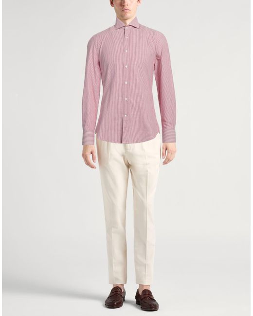 Camisa Brunello Cucinelli de hombre de color Pink