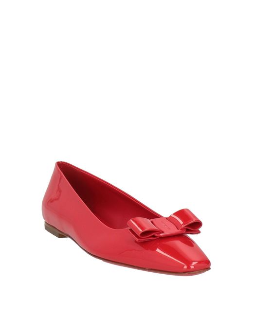 Ferragamo Red Flat Shoes