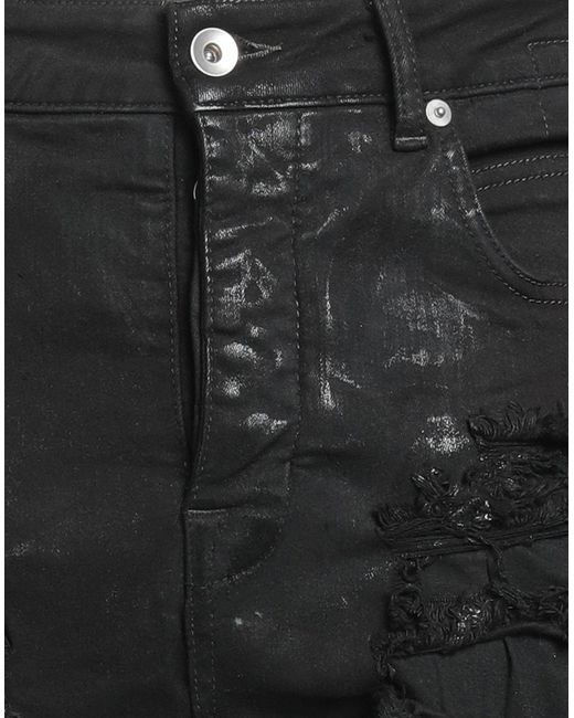 Rick Owens Black Jeans Cotton, Elastomultiester, Rubber for men
