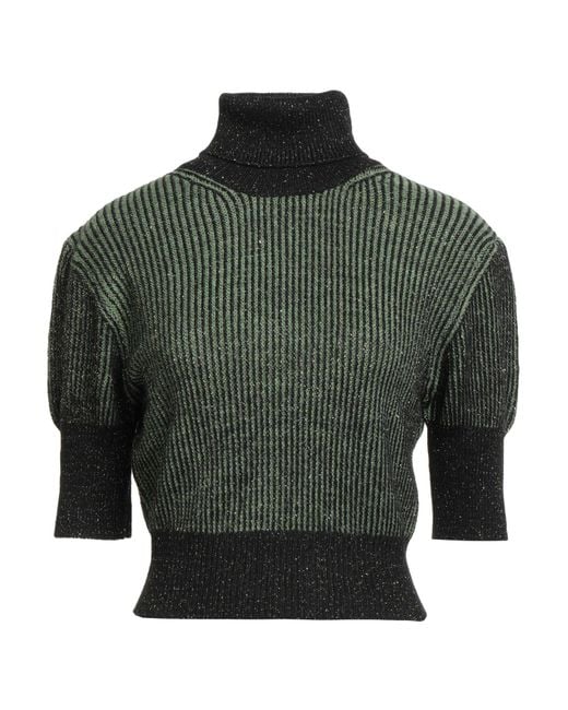 CROCHÈ Green Turtleneck Acrylic, Synthetic Fibers, Viscose, Wool, Alpaca Wool
