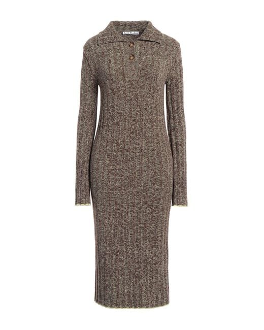 Acne Brown Midi-Kleid