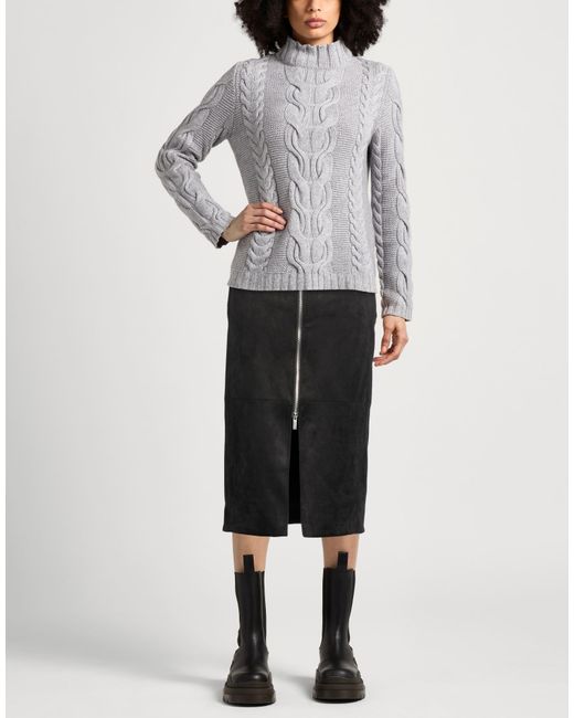 MEIMEIJ Black Midi Skirt Polyester, Elastane