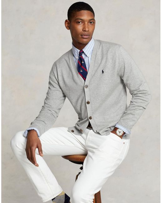 Polo Ralph Lauren Cardigan in Grey for Men | Lyst UK