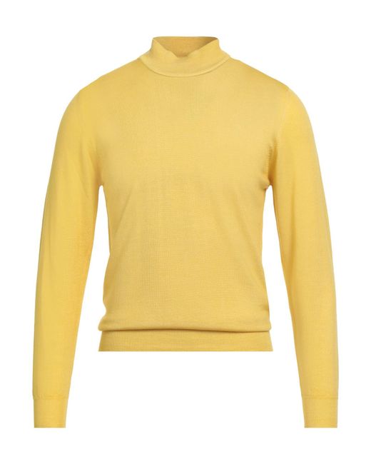 Fedeli Yellow Turtleneck Merino Wool for men