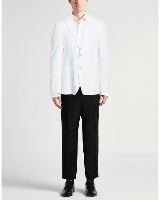 Tombolini White Blazer Cotton, Polyamide for men