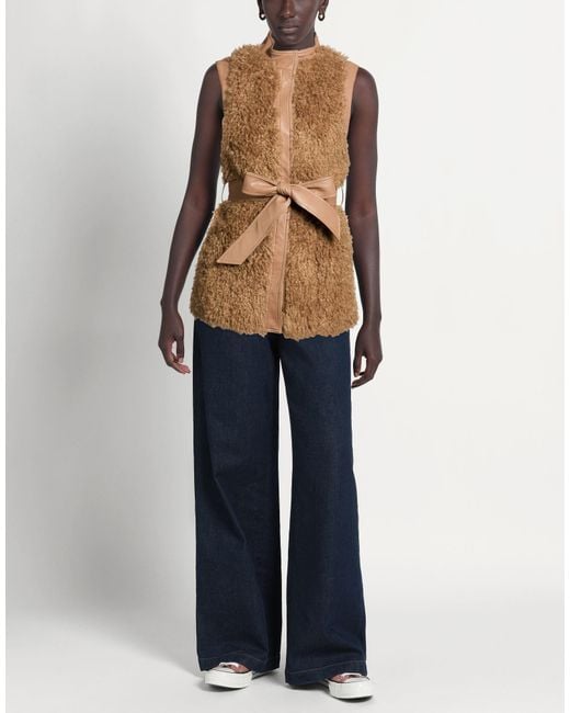 MARCIANO BY GUESS Brown Shearling & Teddy