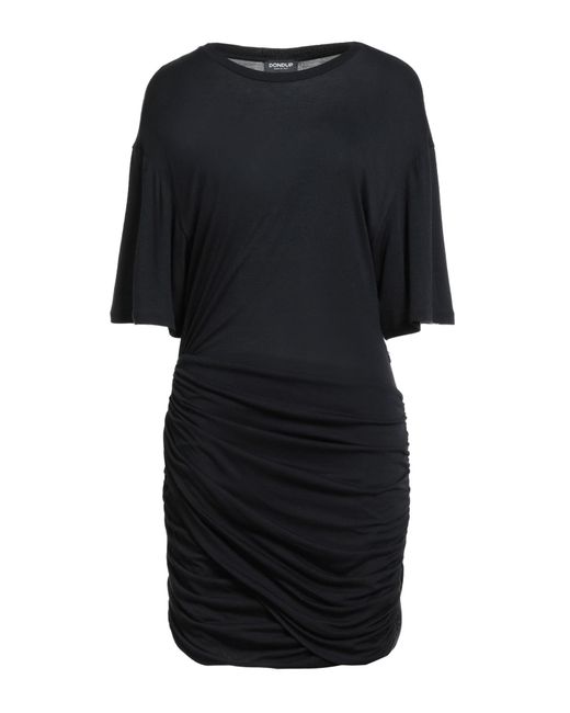 Dondup Black Mini Dress Viscose, Modal, Silk