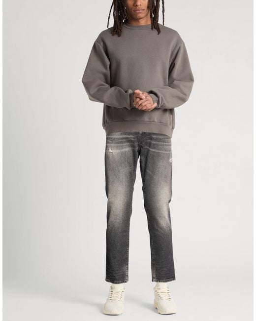 DIESEL Gray Jeans Cotton, Elastane for men