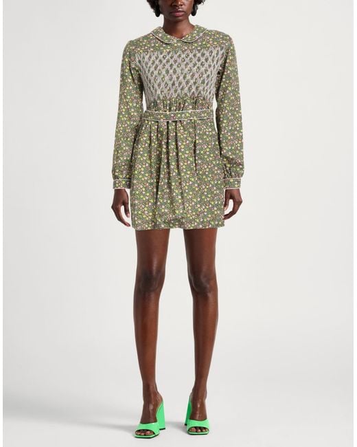 Maison Kitsuné Gray Military Mini Dress Cotton