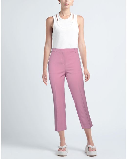 Moschino Pink Pants Polyester, Virgin Wool, Elastane