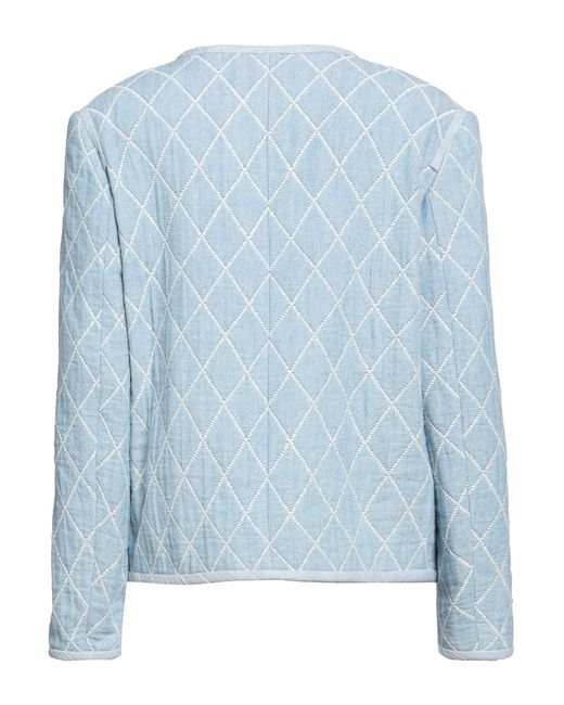 Sandro Blue Armelle Quilted Cotton-blend Jacket