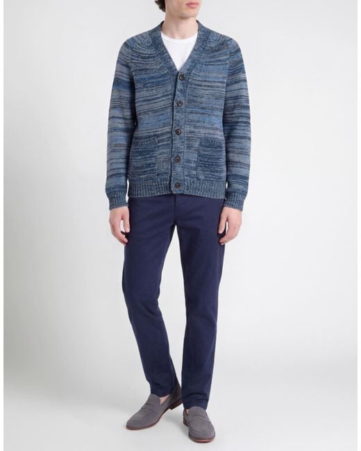 Messagerie Blue Cardigan Virgin Wool for men