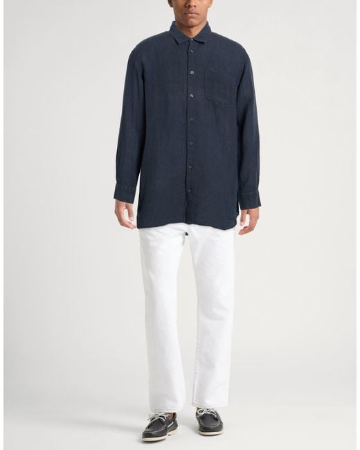120% Lino Blue Midnight Shirt Linen for men
