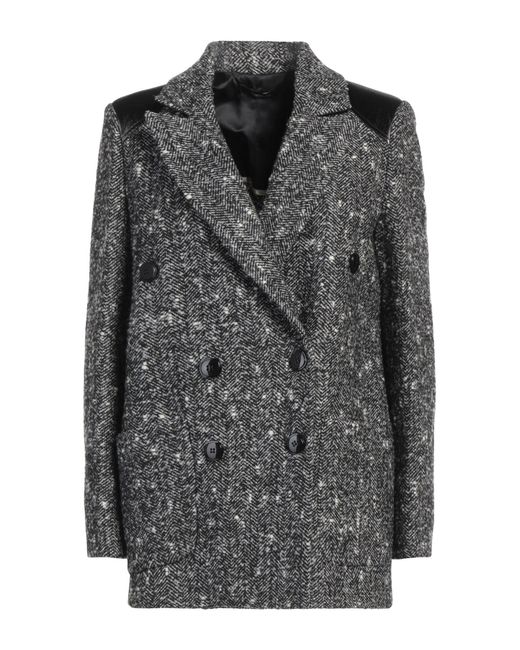 Hanita Gray Coat Polyester, Wool, Polyurethane