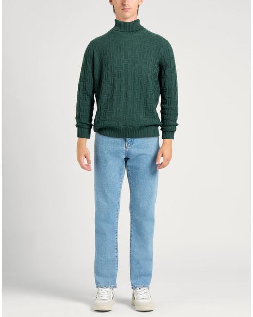 Drumohr Green Turtleneck Super 140S Wool for men