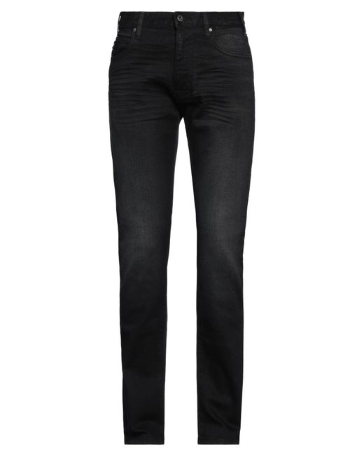 Emporio Armani Black Jeans Cotton, Elastane for men