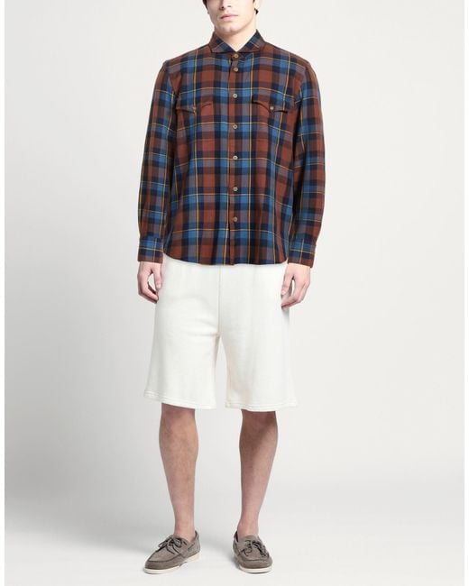 Finamore 1925 Blue Shirt Cotton for men