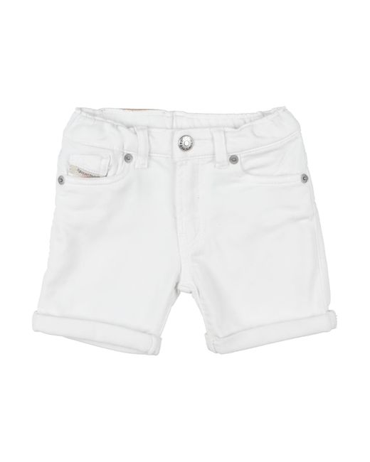 DIESEL White Shorts & Bermuda Shorts Cotton, Elastane