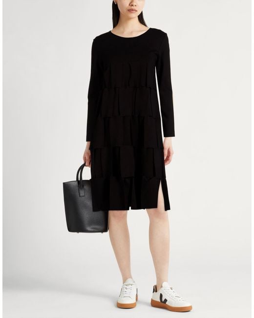 MEIMEIJ Black Midi Dress Viscose, Polyamide, Elastane