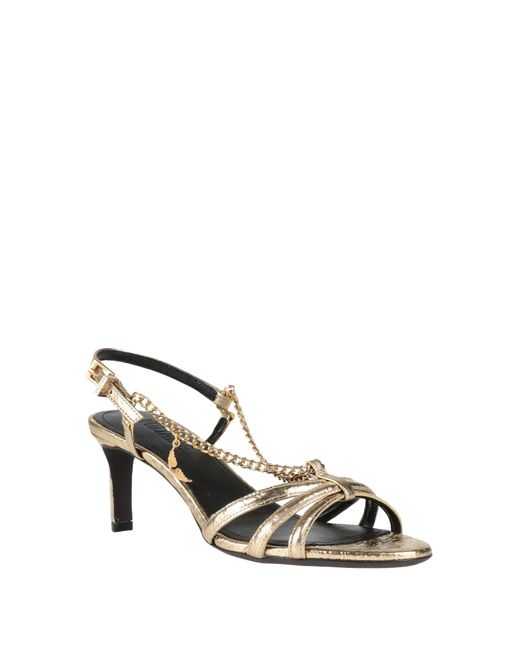 Zadig & Voltaire Metallic Sandals Leather, Metal