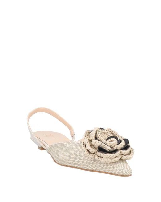Ovyè Natural Ballet Flats Leather, Textile Fibers