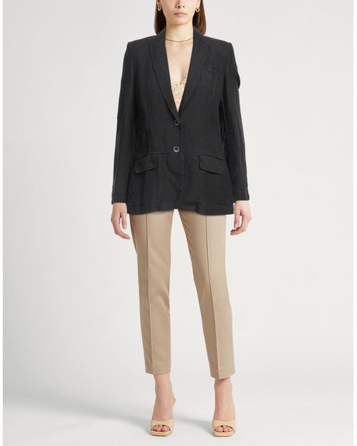 120% Lino Black Blazer Linen