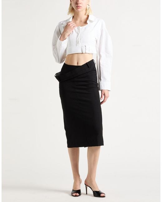 Jacquemus Black Midi Skirt Virgin Wool