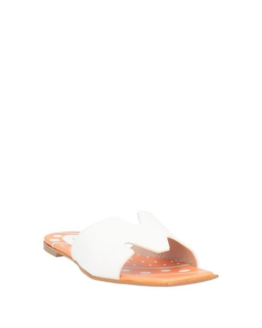 Manila Grace White Sandals Synthetic Material