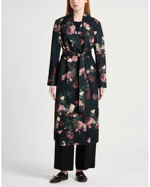 Alice + Olivia Black Deep Coat Polyester, Recycled Polyester