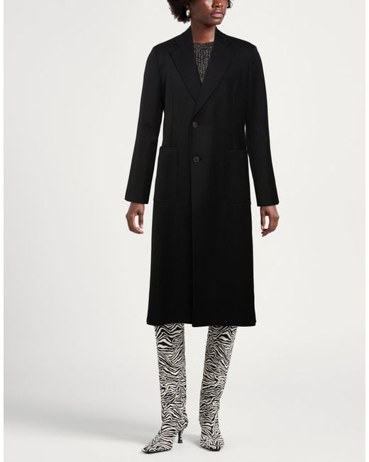Our Legacy Black Overcoat & Trench Coat Polyamide, Virgin Wool