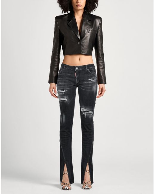 DSquared² Black Jeans Cotton, Elastomultiester, Elastane