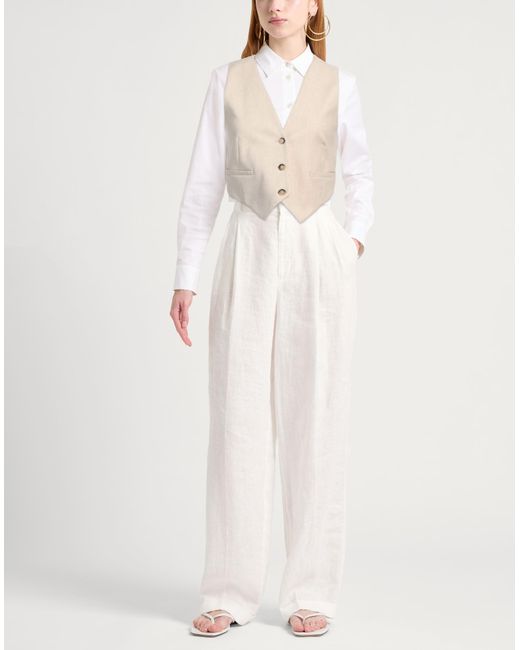 Ba&sh White Tailored Vest Viscose, Polyester, Elastane