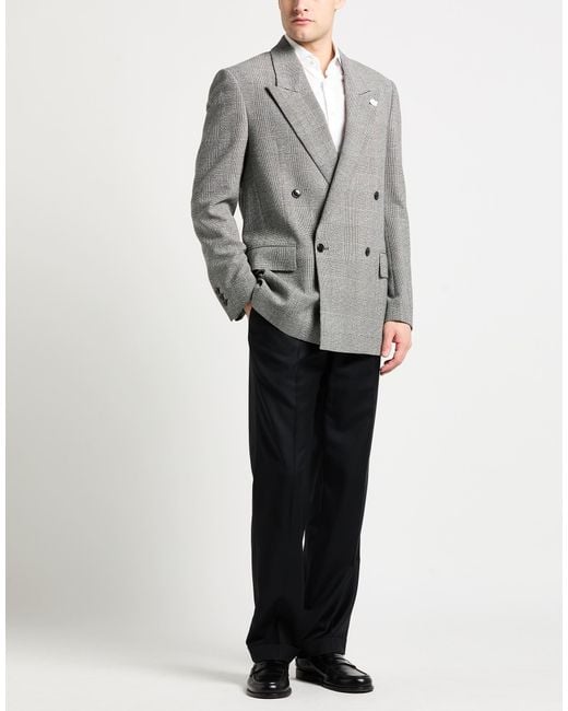 Lardini Gray Blazer Polyester, Wool, Elastane for men