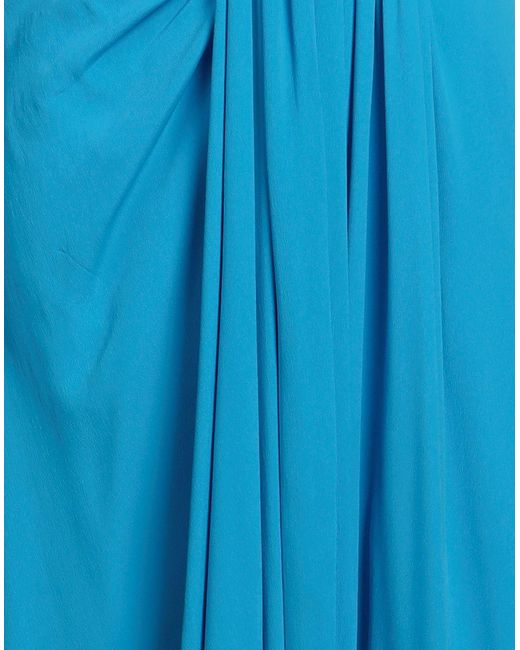 RUE DU BAC Blue Midi Dress Acetate, Silk