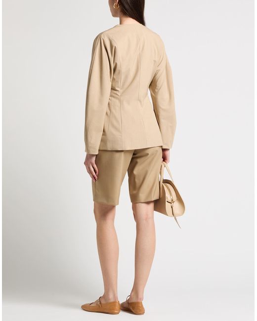 Ganni Natural Blazer Ecovero Viscose, Recycled Polyester, Elastane, Polyester
