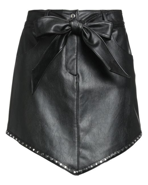 Gaelle Paris Black Mini Skirt Viscose, Polyurethane