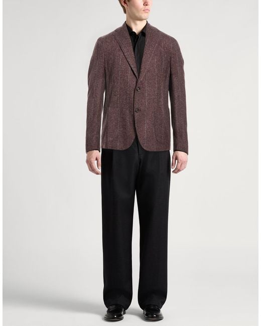 Eleventy Brown Blazer Silk, Wool, Cashmere for men