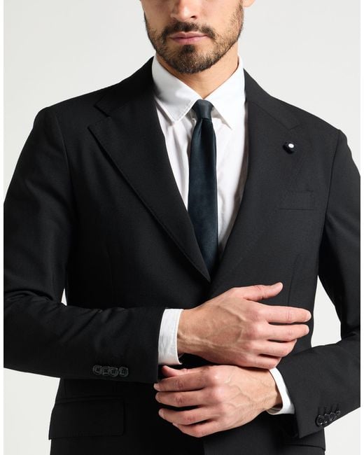 Lardini Blue Suit Polyester, Wool, Elastane for men