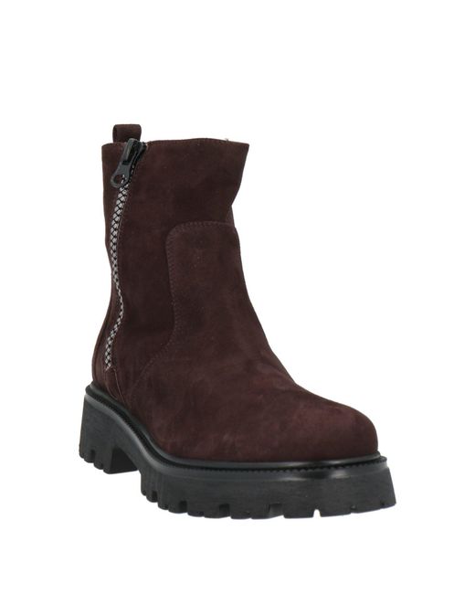 Status Brown Dark Ankle Boots Leather
