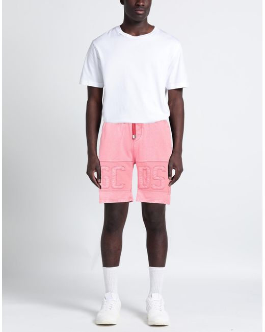 Gcds Pink Overdyed Band Logo Regular Sweatshorts Shorts & Bermuda Shorts Cotton for men