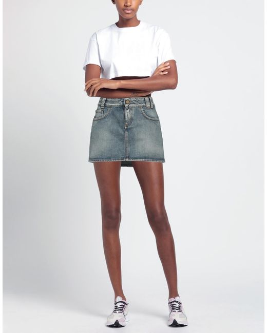 Alessandra Rich Blue Denim Skirt
