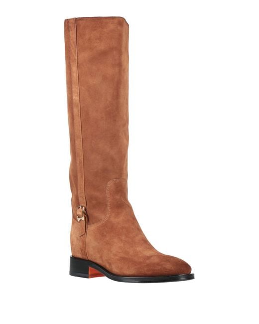 Santoni Brown Tan Boot Leather