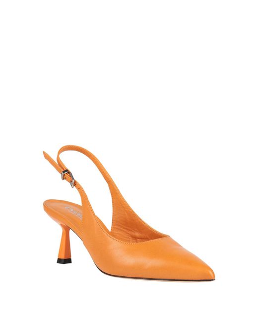 Evaluna Orange Pumps Leather