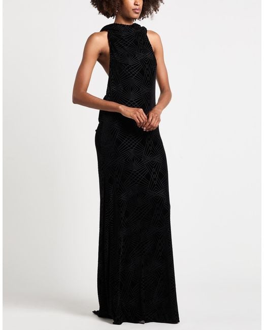 Pinko Black Maxi Dress Polyester, Nylon, Elastane